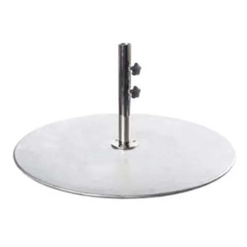 Plantation Prestige 2230150-01 Umbrella Base - 36" Diameter, 150 lb Steel Plate, Matte Silver, Safety Hitch Pin