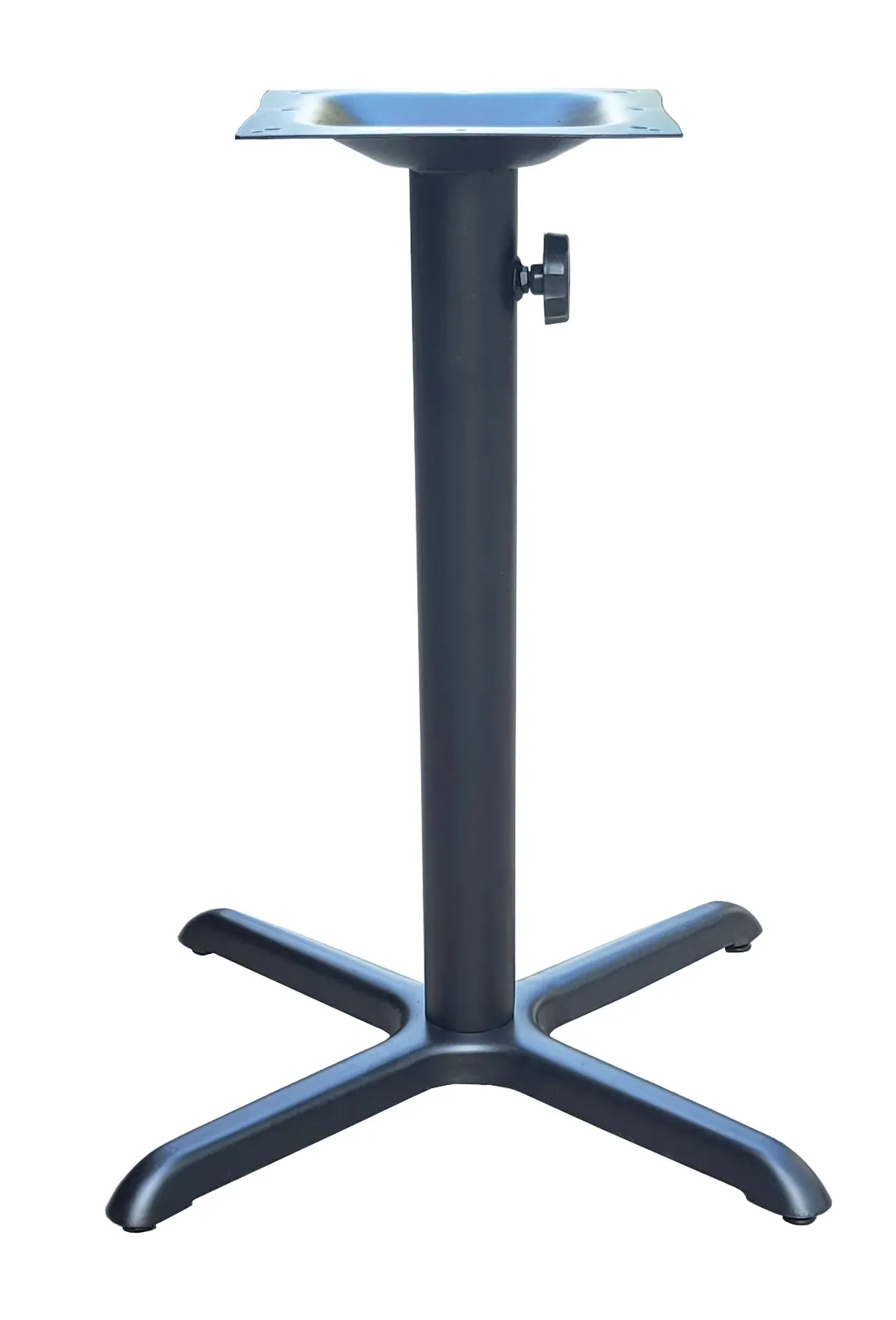 Plantation Prestige 2393700-0150 Metal Table Base, 30" x 30" Charcoal Steel, 3" Black Column, Fits 36"+ Tops