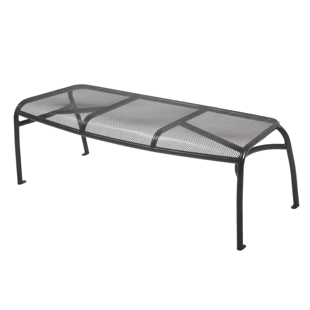 Plantation Prestige 2552000-0250 Topeka Bench, 50" Width, Charcoal Tubular Steel Frame, Mesh Seat, No Back,