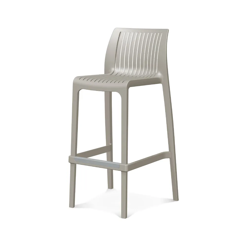 Plantation Prestige Commercial Furniture LLC 2720300-01 Grayton Barstool, Stackable, Resin, Gray, Outdoor