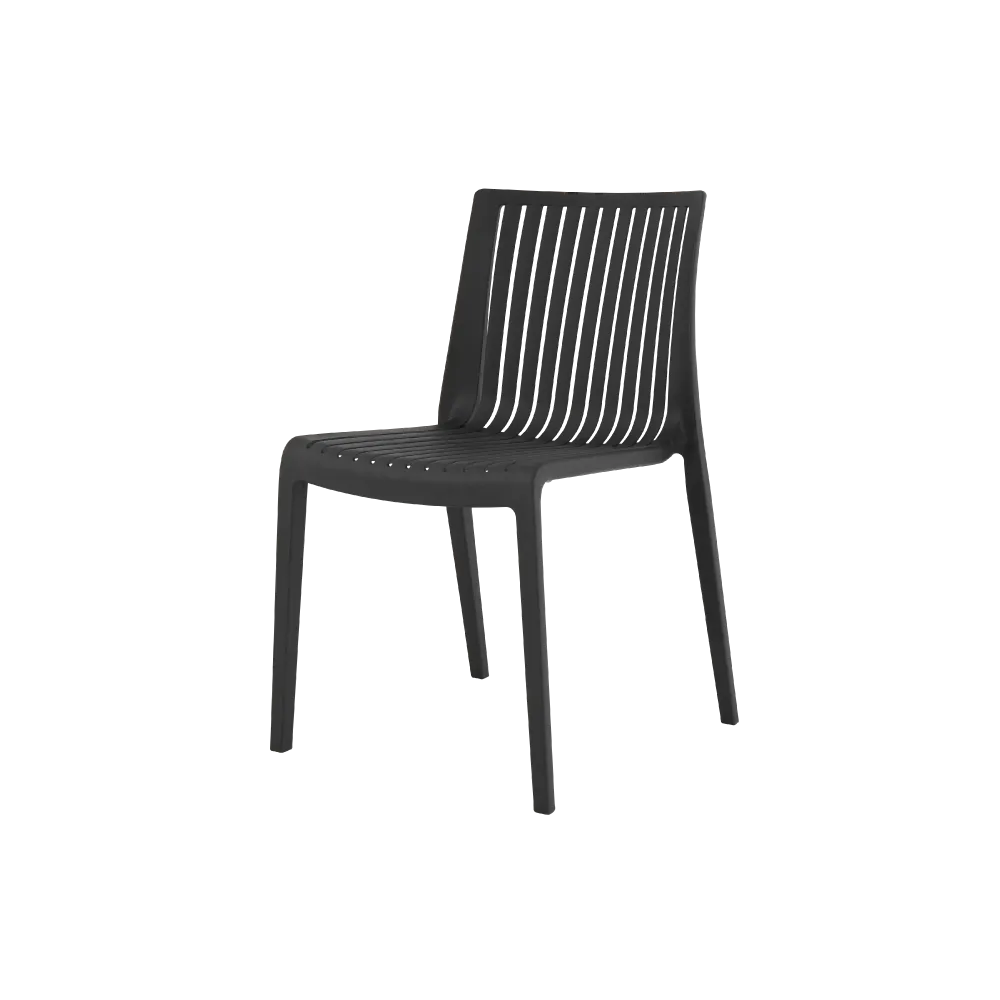 Plantation Prestige 2720700-02 Grayton Stackable Side Chair, Resin Frame, Gray Finish, for Patios