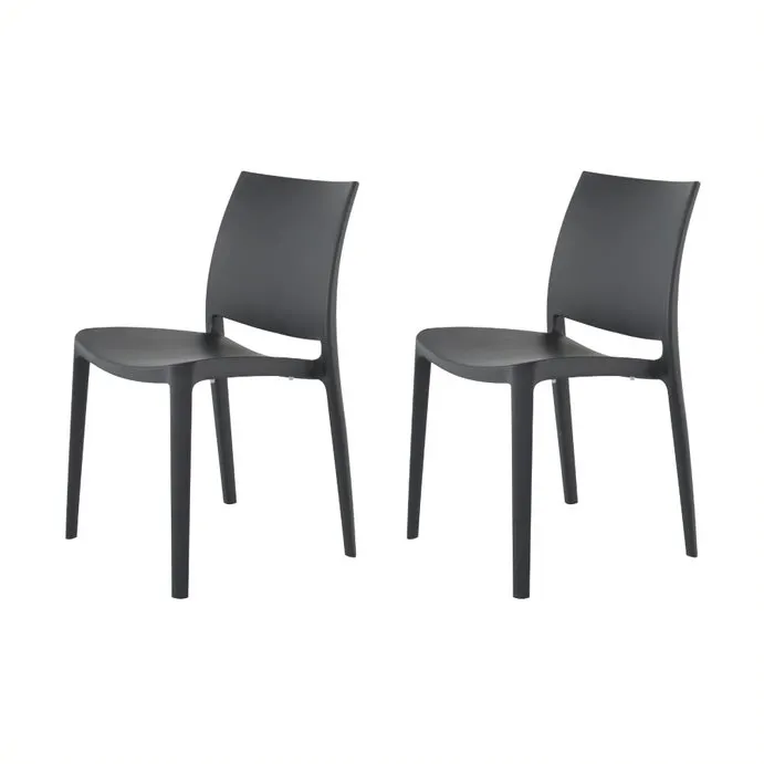 Plantation Prestige 2750700-04 - Stackable Outdoor Side Chair, All-Resin Frame, Walnut Finish, 18in Seat Height