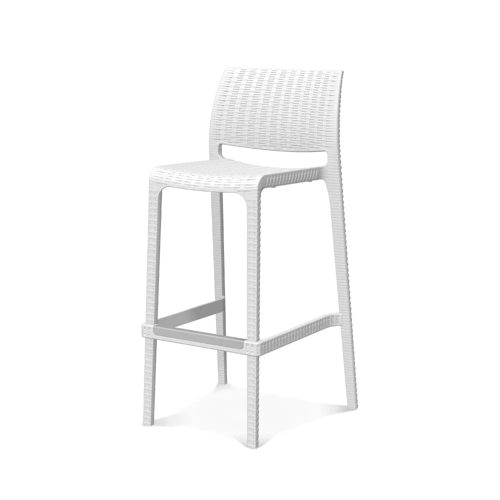 Plantation Prestige 2780300-01 - Stackable Bar Stool, Resin Back & Seat, Armless Slat Design, 30in Height