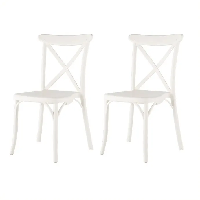 Plantation Prestige 2790700-02 Alys Side Chair, Stackable Resin Chair, Weather‑Resistant Frame, 18‑inch Seat