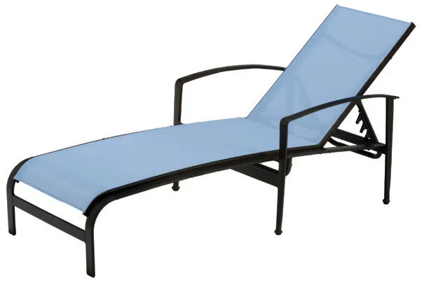 Plantation Prestige 4020900-03 Miramar Chaise Lounge, Stackable Seating, Cast Aluminum Frame, Sling Style