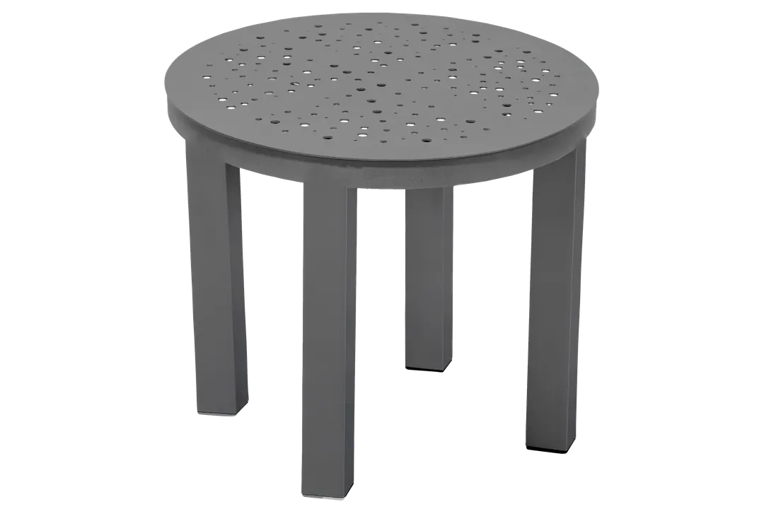 Plantation Prestige 4082000-01 Poolside Round Low Table, 20" Dia., Aluminum Frame, Bubble Top, Patio Furniture