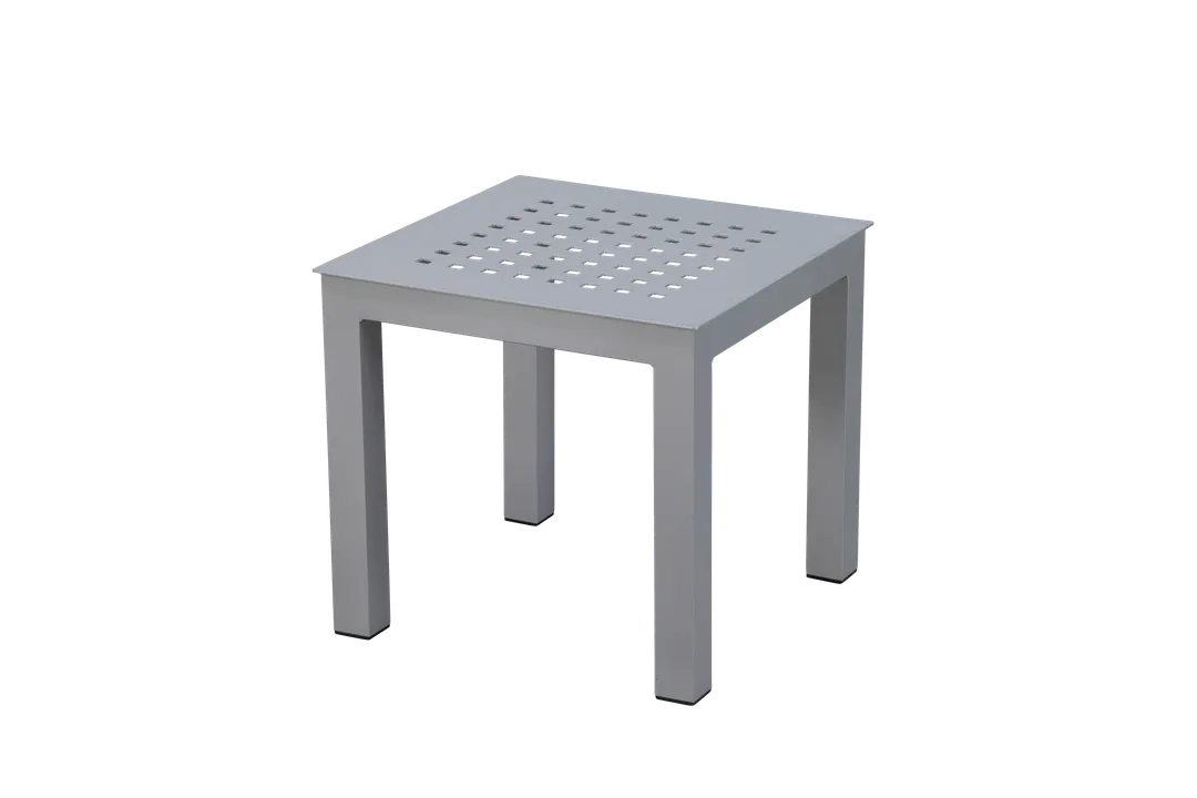 Plantation Prestige 4082020-01 Poolside Coastline Low Table, 20" x 20", Cube Top, Aluminum Frame, Outdoor Patio Furniture