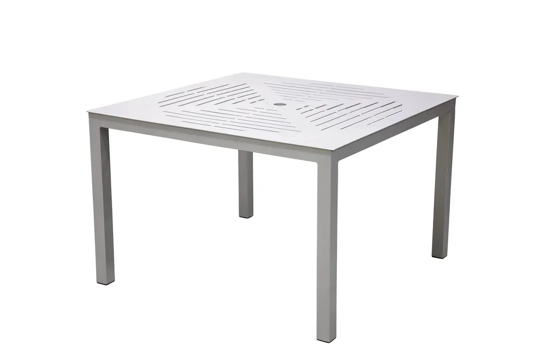Plantation Prestige 4084242-01 Poolside Coastline Table, 42" x 42" Slat Top, Aluminum Frame, Outdoor Patio