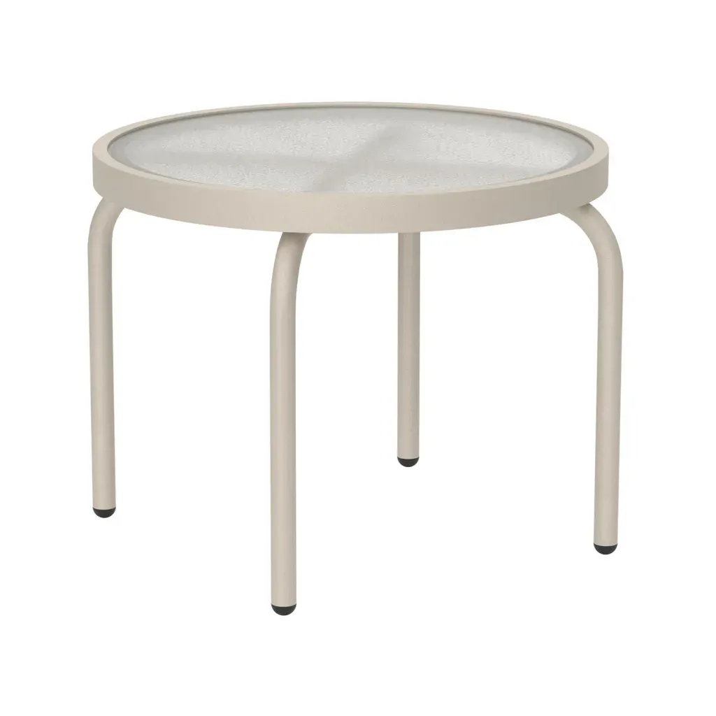 Plantation Prestige 4572000-01 Oval Aluminum Table, 20" W x 18" H, Welded Frame, Plastic Top, 16"-23" Width