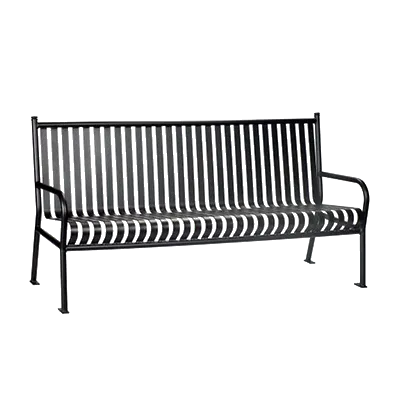 Plantation Prestige 7922100-01 Outdoor Bench, 72" Wide Steel, Charcoal E-Coated Finish, Weather-Resistant Seating