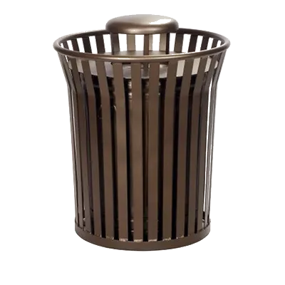 Plantation Prestige 7927800-0250 - 30 Gallon Steel Trash Can, 27" x 31", Black E‑Coated - 1/Each