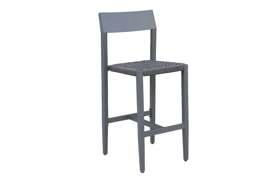 Plantation Prestige 8240300-02 - Bar Stool, Aluminum Frame, Weave Seat, Armless Back, Stackable, 30 in Height