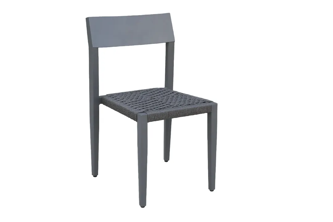 Plantation Prestige 824070-04 Nantucket Side Chair, Stackable Outdoor Seating, Metal Back, Resin Weave Seat