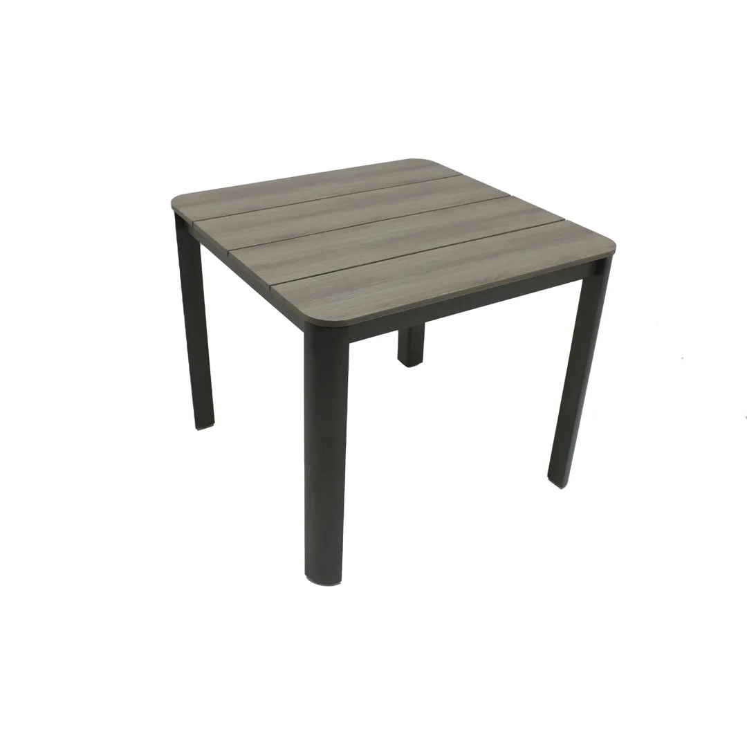Plantation Prestige 8563535-0156 - Santa Cruz Table, 35" W x 35" D x 29" H, Faux Wood Top, Aluminum Frame