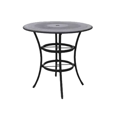 Plantation Prestige 87536BT-0140 Madrid Round Bar Height Table, 36" Dia, 40" H, Aluminum Finish, Umbrella Hole