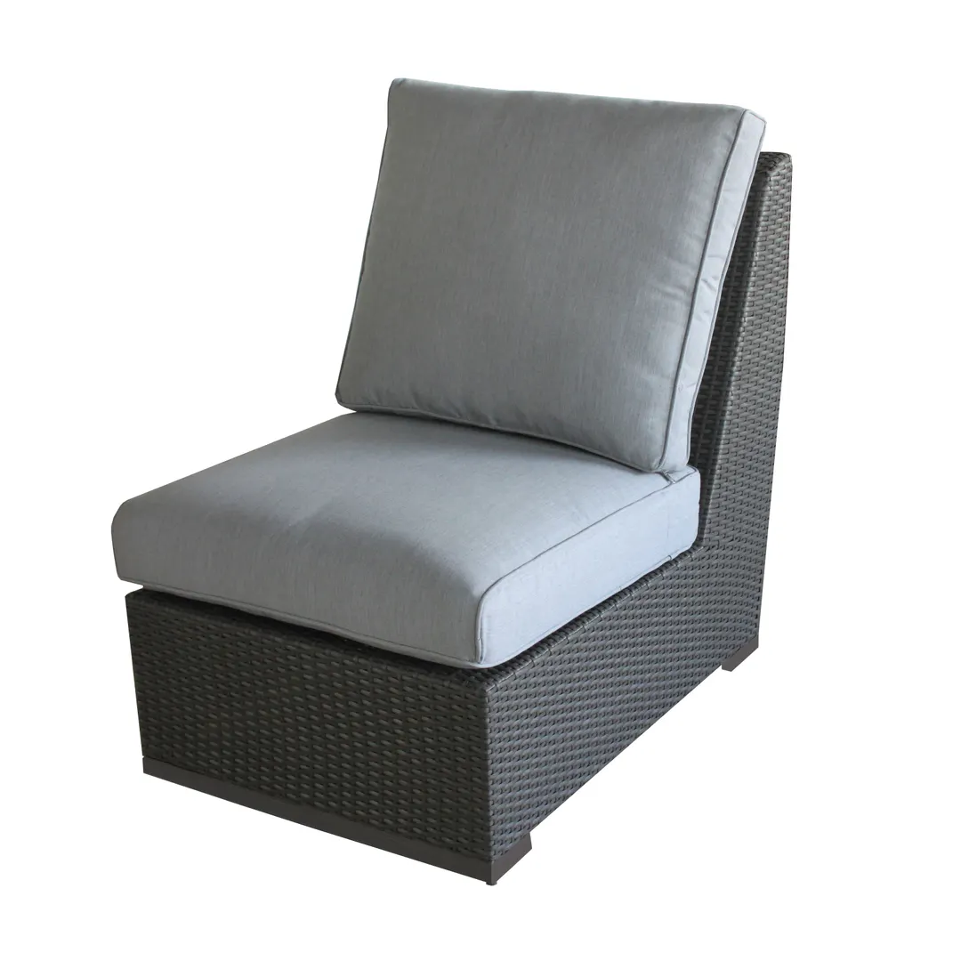 Plantation Prestige 8770200 Sofa, Gray Wicker, Aluminum Frame, Sunbrella Cushions, 78" L x 36" W