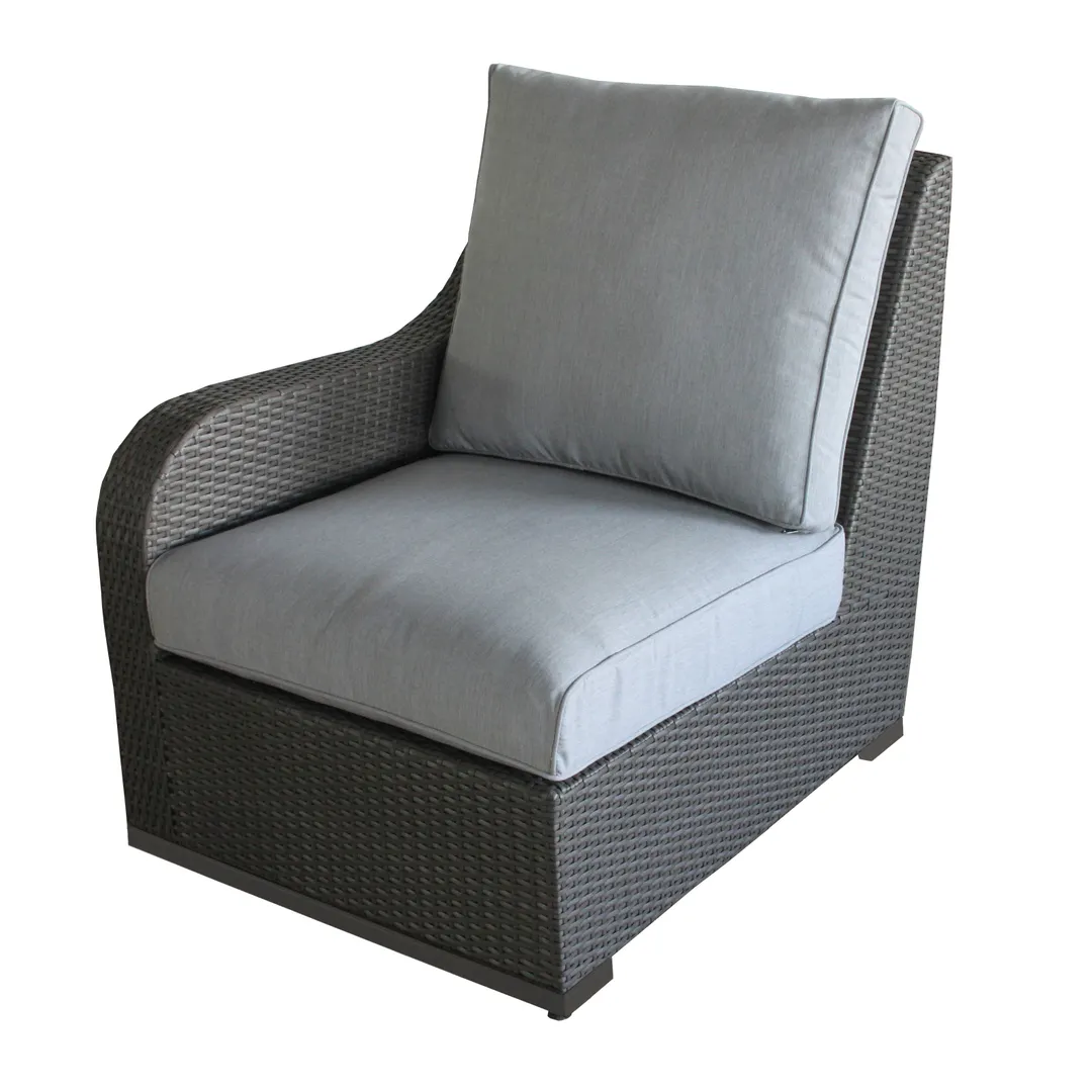 Plantation Prestige 8770500 Durango Sofa Section, Sunbrella® Cushions, Aluminum Frame, Gray Wicker Seating