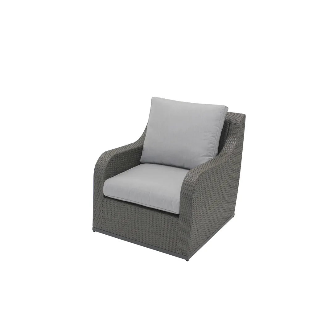 Plantation Prestige 8770600-015402 Durango Lounge Chair, Dark Gray Wicker, Aluminum Frame, Sunbrella® Cushions