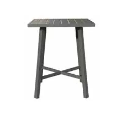 Plantation Prestige 8773333-01 Durango Height Table, 33x33 in Faux Wood Top, Aluminum Frame, Umbrella Hole