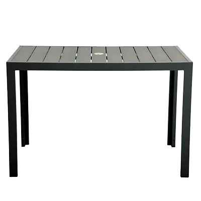Plantation Prestige 8773737-01 Durango Square Outdoor Table 37" x 37" 29" H Aluminum Frame Faux Wood Top Hole
