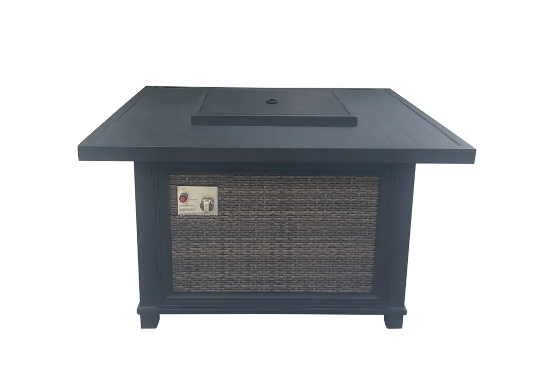 Plantation Prestige 8774242-0150 Outdoor Fire Pit, 42" x 42", Black Sides, Propane 20 lb Tank Not Included