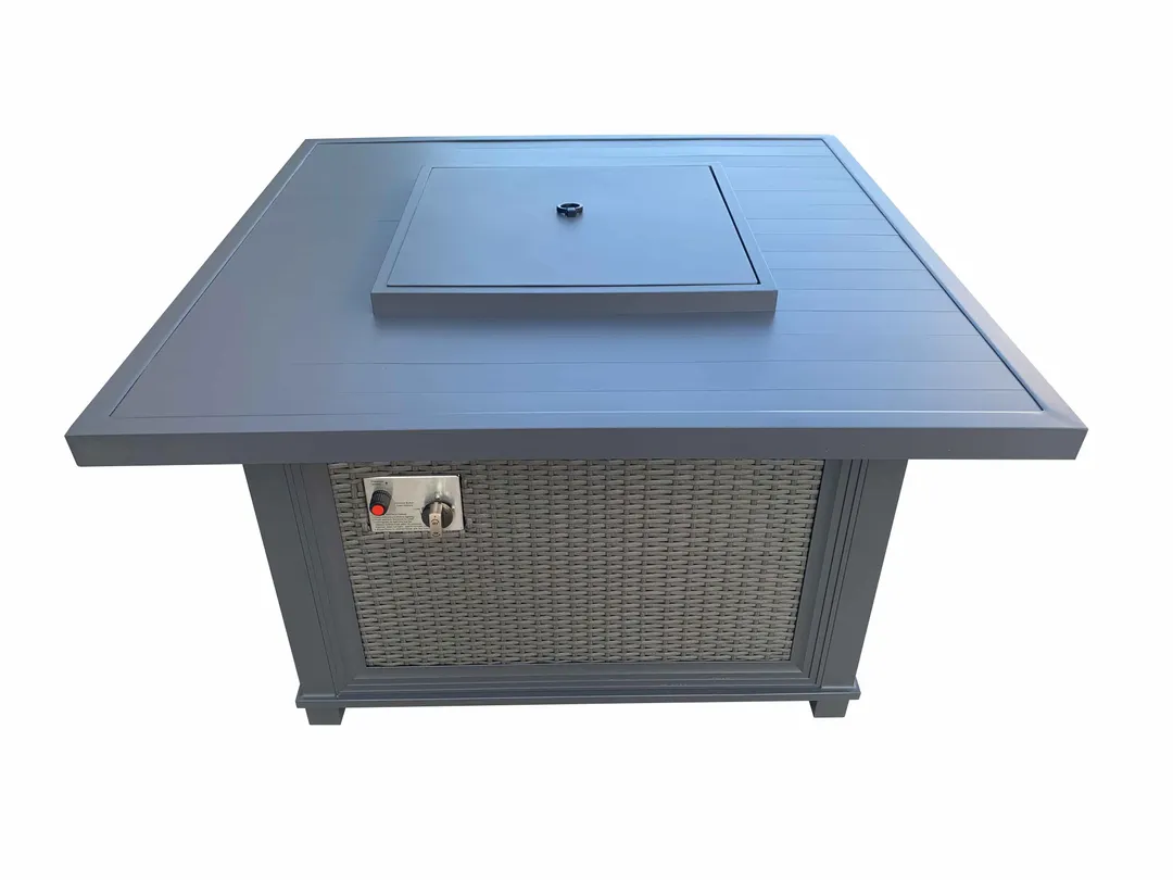Plantation Prestige 8774242-0155 Fire Pit 42" x 42" Aluminum Finish, 20 lb Propane Tank Compatible