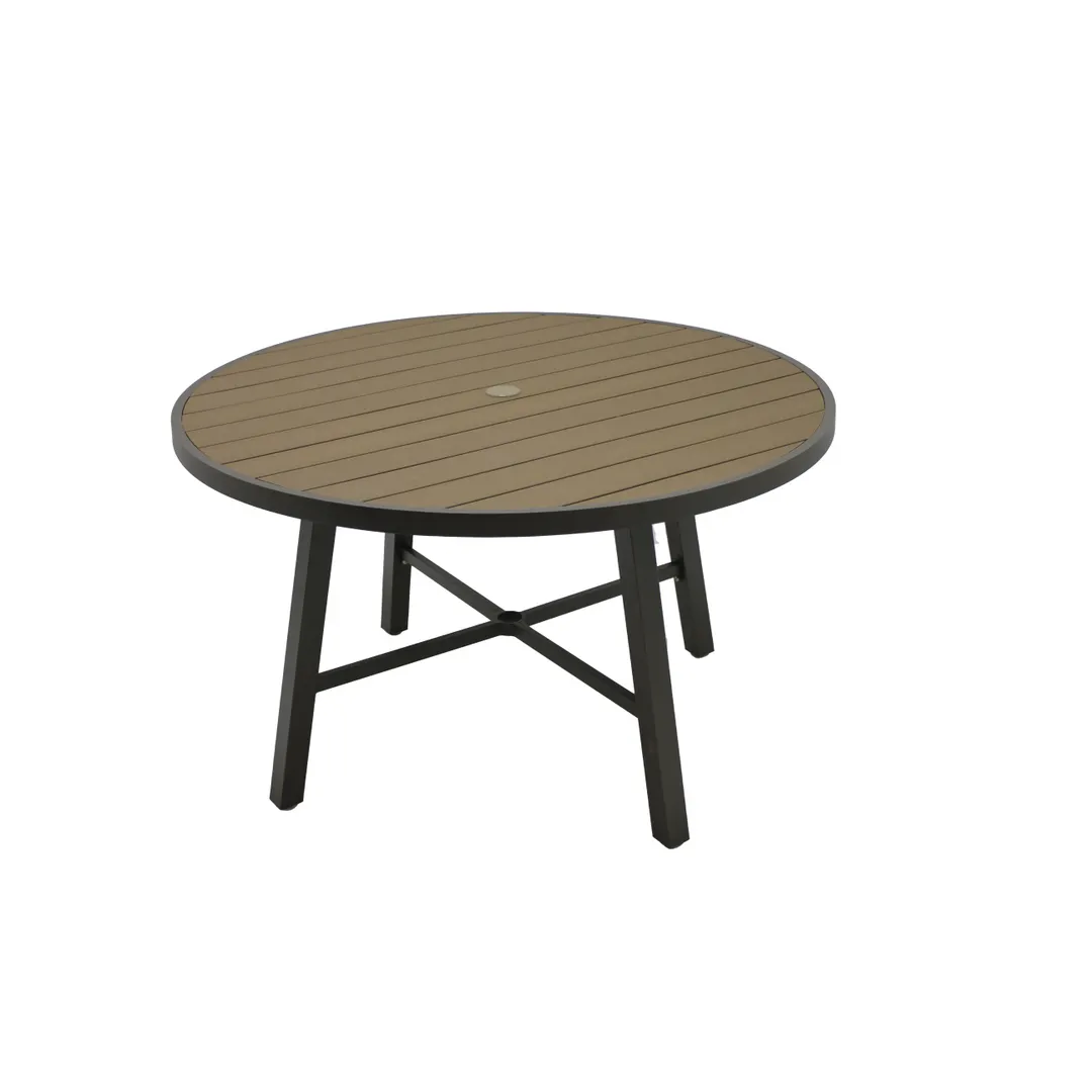 Plantation Prestige 8775000-01 Durango Table, 48-59" Dia, 29" H, Aluminum Frame, Wood Top, Umbrella Hole