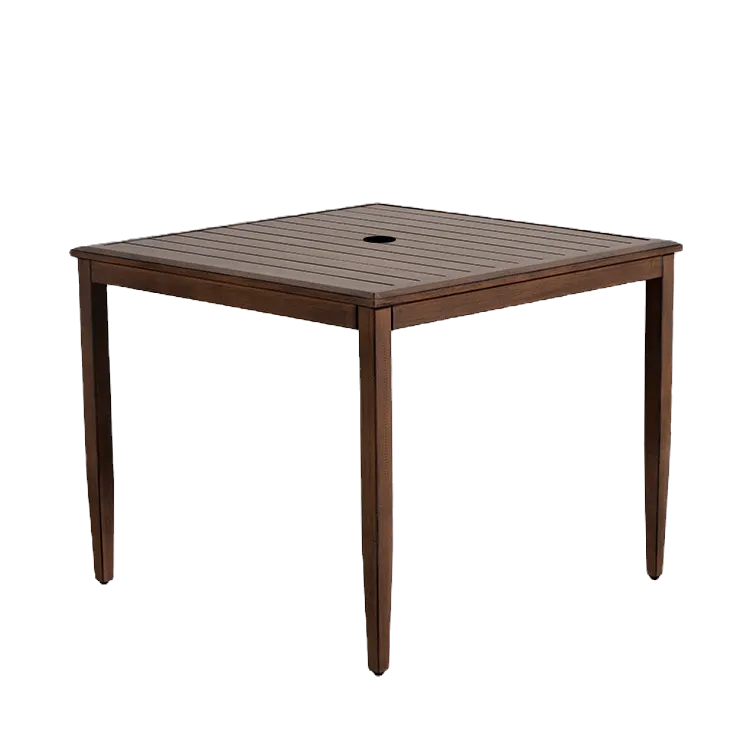Plantation Prestige 8793636-0167 Savannah Table, 36" x 36", 29" H, Aluminum Top & Base, Finish, Umbrella Hole