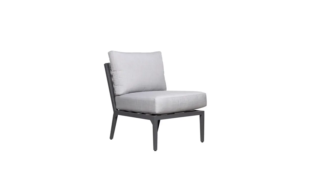 Plantation Prestige 8810200-025402 Lounge Sofa, Acadia, Gunmetal Grey Finish, Sunbrella #5402 Graite Cushions