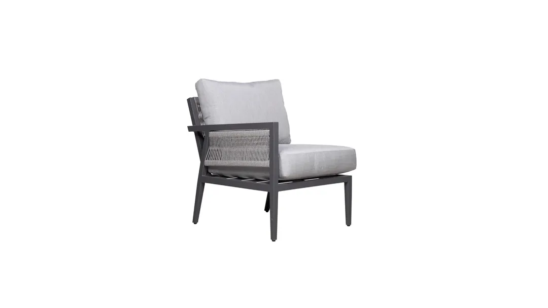 Plantation Prestige 8810500-015402 Section, Finish, Rope Sides, Sunbrella #5402 Graite Seat & Back Cushions