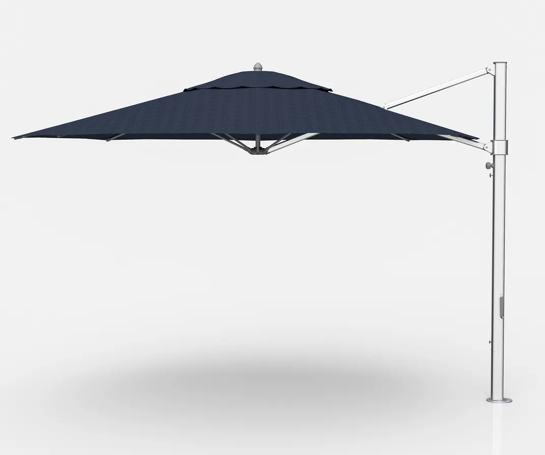 Plantation Prestige 9013-01 GRA - Cantilever Umbrella, 13' Octagon Top, Aluminum Ribs, Matte Silver 2.75" x 4" Mast, 360° Rotation, Crank Lift, Infinity Tilt, Stainless Steel Hardware, Grade A Fabric