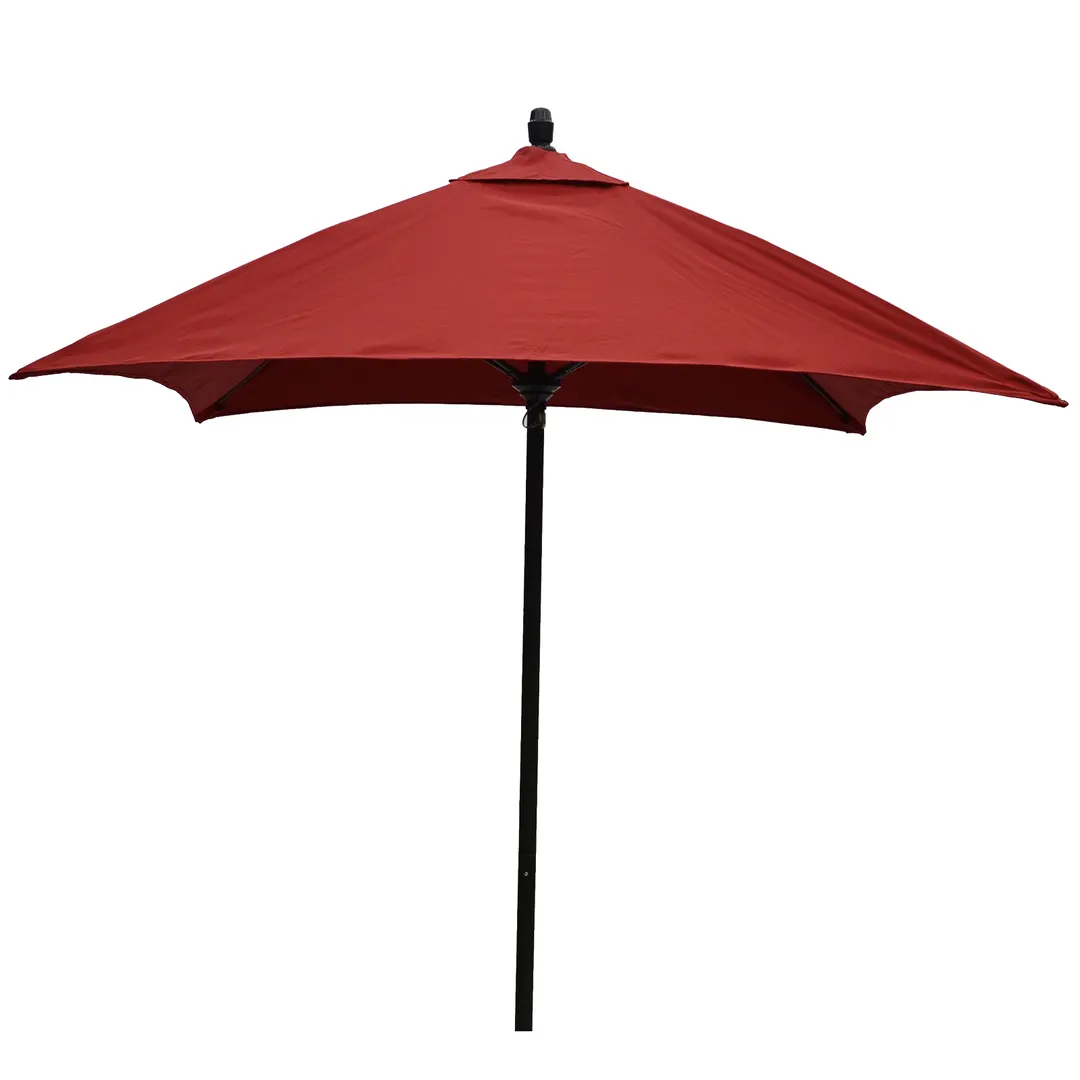Plantation Prestige 9602-01 GRA Promenade Market Umbrella, 6 ft Square, Aluminum Pole, Push‑Up Pin, A Fabric
