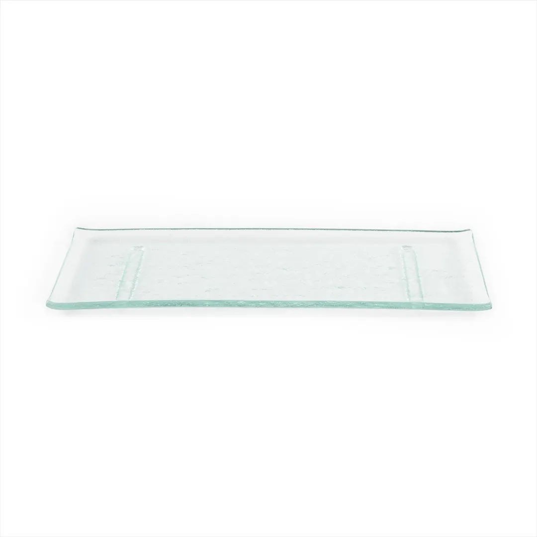 Turgla 01-017-35CLR Fusion Platter Tray, Rectangular Clear Glass, 13.75" x 5" x 0.5"