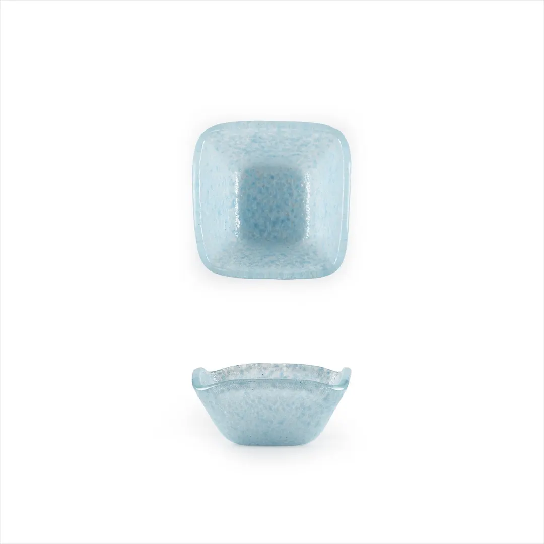 Turgla 02-047-06BBL Glass Ramekin, 2.25" x 1.5" Square, 2 oz Capacity, Blue Glass