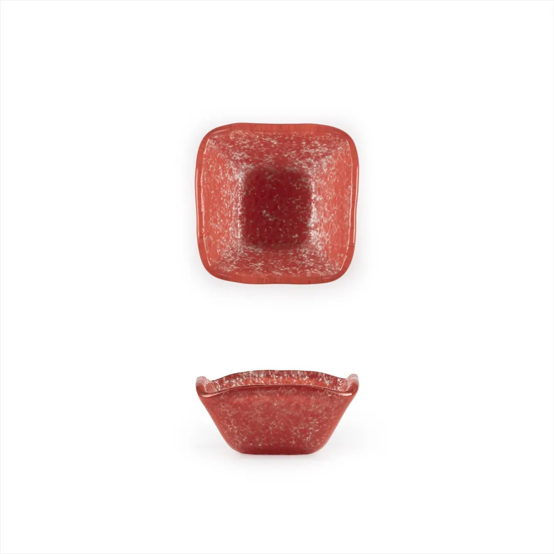 Turgla 02-047-06RED - Square Glass Ramekin, 2.25" x 1.5" (2 oz) Red, Fusion Dinnerware, Tabletop