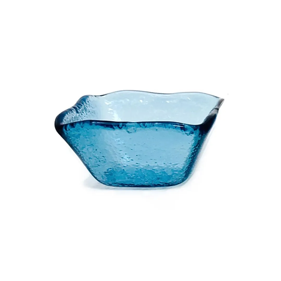 Turgla 02-047-06TBLU Glass Ramekin, Square 2.25" x 1.5", 2 oz Capacity, Blue, Servingware