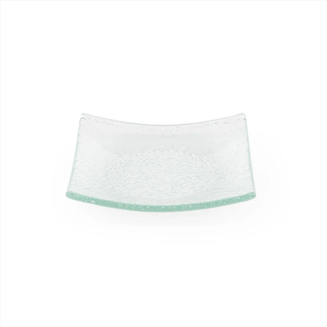 Turgla 02-347-15CLR - Square Clear Glass Plate, 5.75" x 5.75" (6"), Fusion Dinnerware