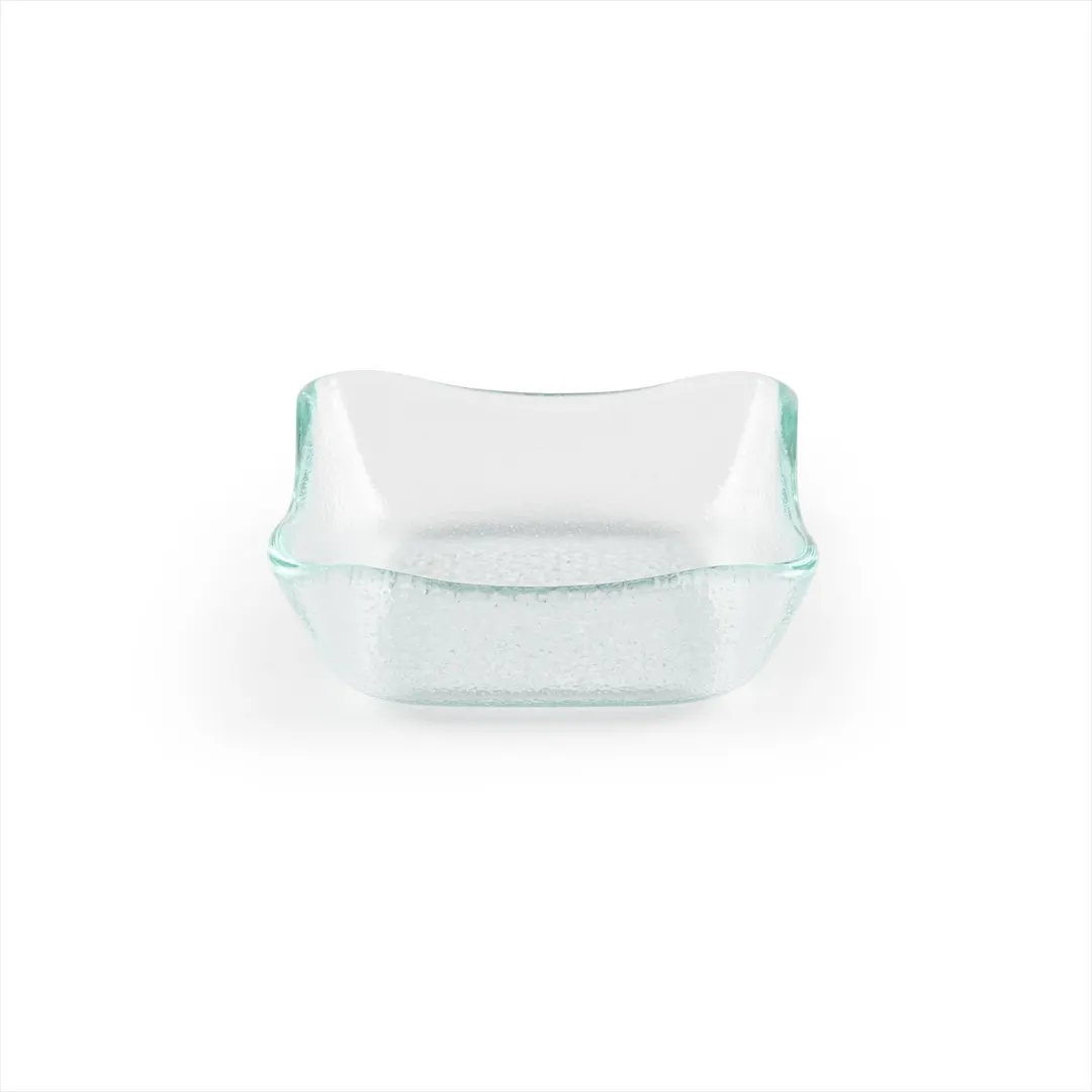Turgla 02-359-11CLR Square Clear Glass Bowl, 3.5" x 3.5" x 1.25", 3 oz Capacity, 1-8 oz, Deep Dish