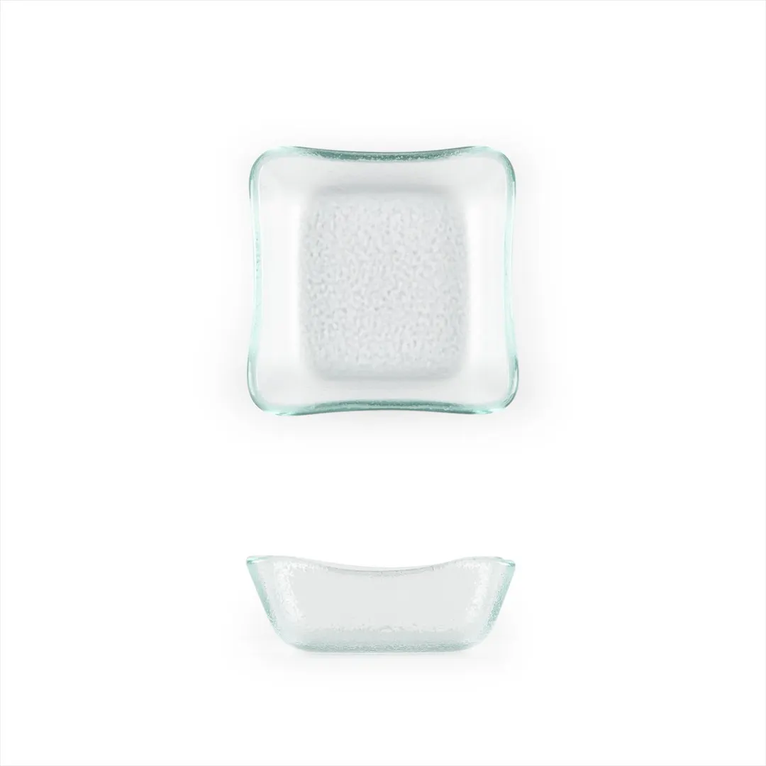 Turgla 02-359-11CLR Square Clear Glass Bowl, 3.5" x 3.5" x 1.25", 3 oz Capacity, 1-8 oz, Deep Dish