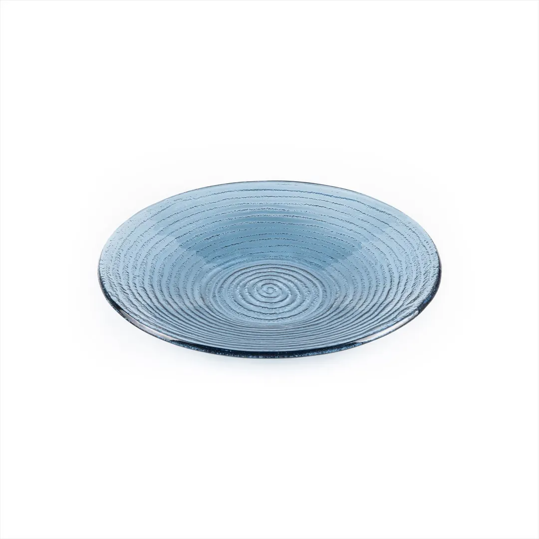 Turgla 04-316-30TBLU - 11.75" Round Glass Serving Bowl, 32 oz Capacity, Transparent Blue