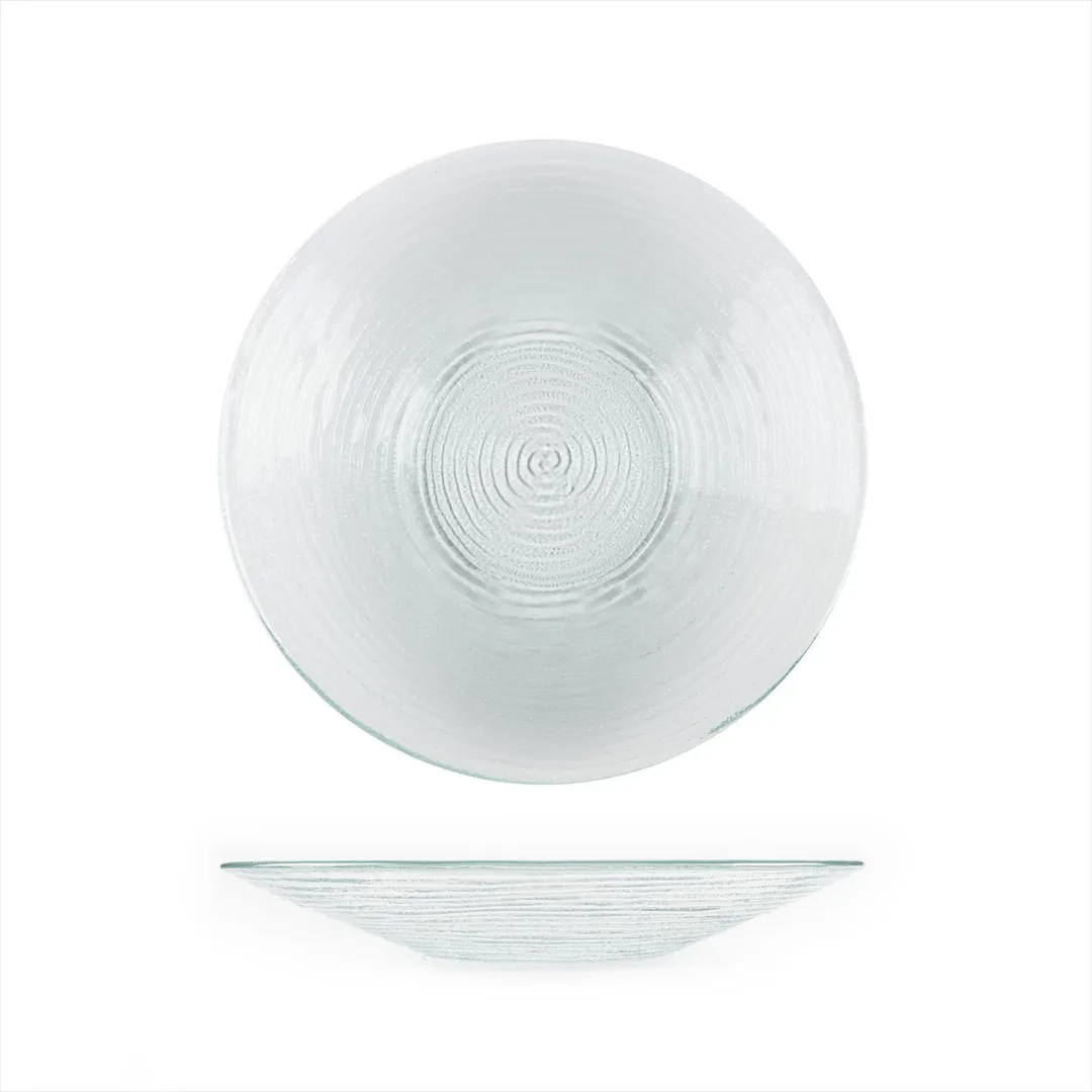 Turgla 04-316-35CLR Fusion Dinnerware Bowl, 13.75" Dia x 2" H, 58 oz Clear Glass Round Serving Bowl