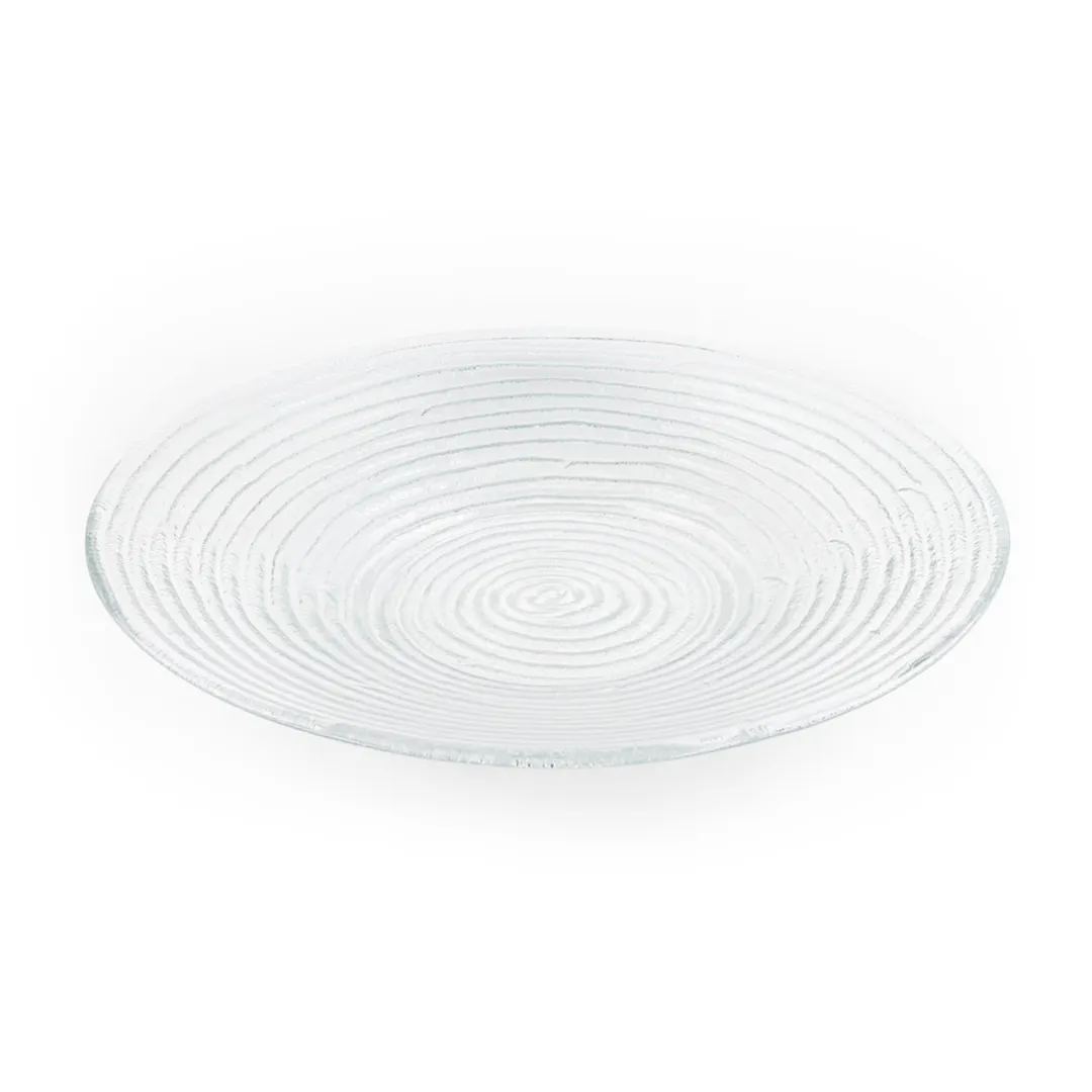 Turgla 04-316-45CLR Fusion Bowl, 17.75" Dia x 3" H, 4.5 Qt Clear Glass Round Serving Bowl