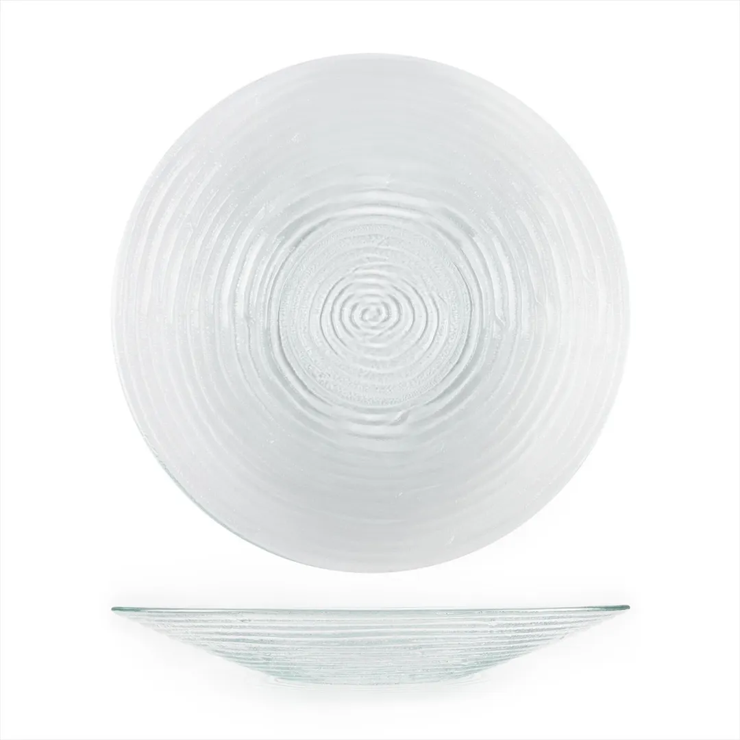 Turgla 04-316-45CLR Fusion Bowl, 17.75" Dia x 3" H, 4.5 Qt Clear Glass Round Serving Bowl