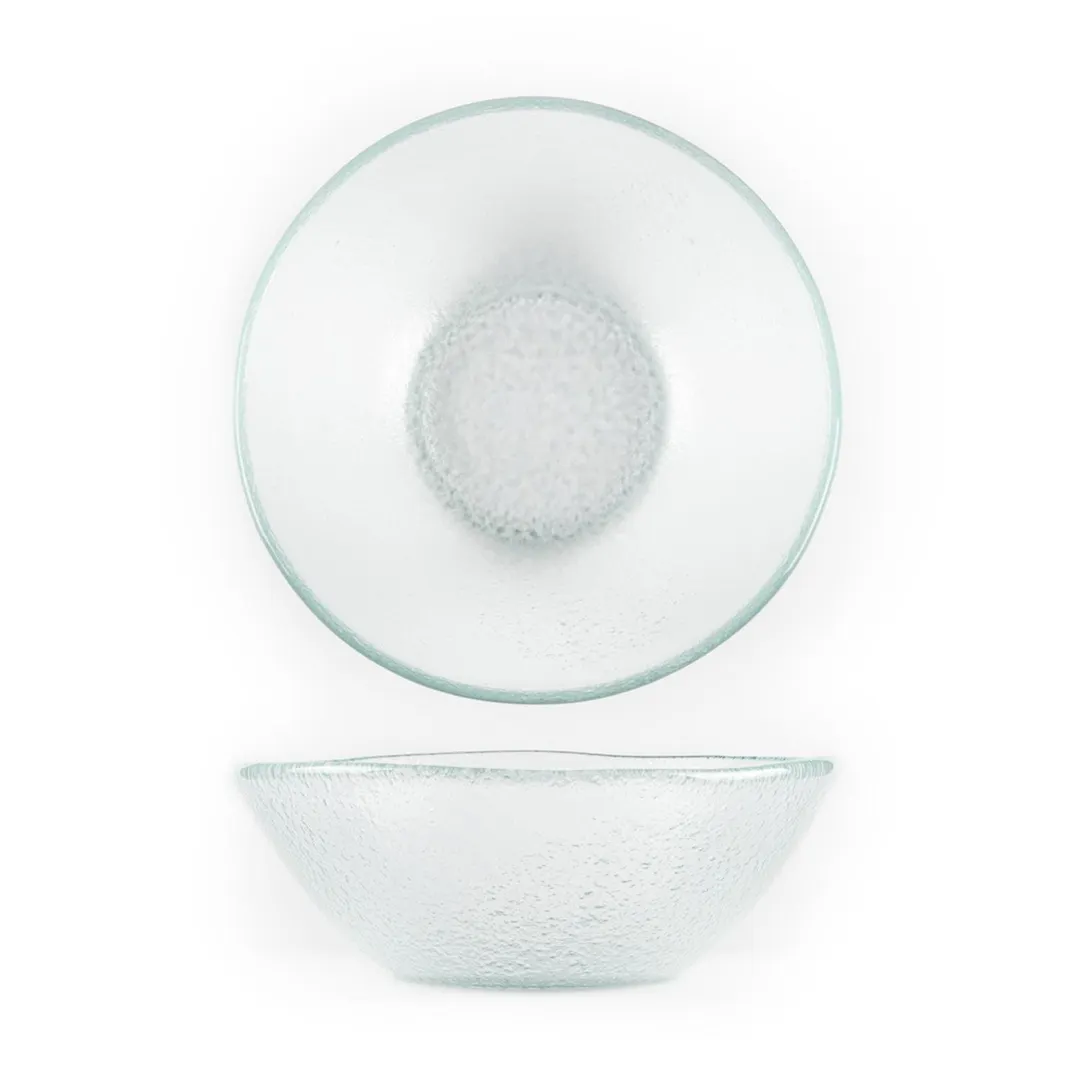 Turgla 10-027-19CLR Fusion Bowl, 7" Diameter x 2" Height, 16 Oz Clear Glass Round Serving Bowl