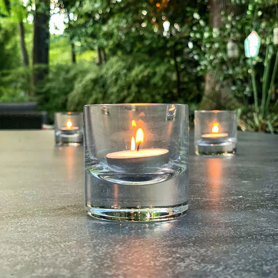 Turgla 16855 Decorative Senses Votive Candle Lamp, 2" Dia x 2" H, Clear Glass Round Votive