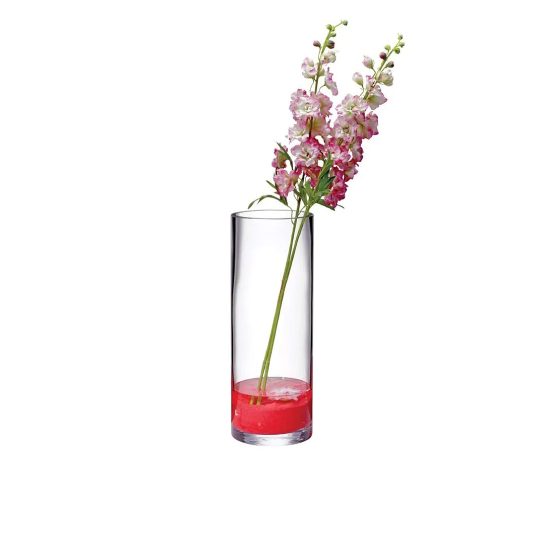 Turgla 18915 Decorative Glass Bud Vase, 7" Dia x 19" H, Round Straight Style, Clear Crystal Finish