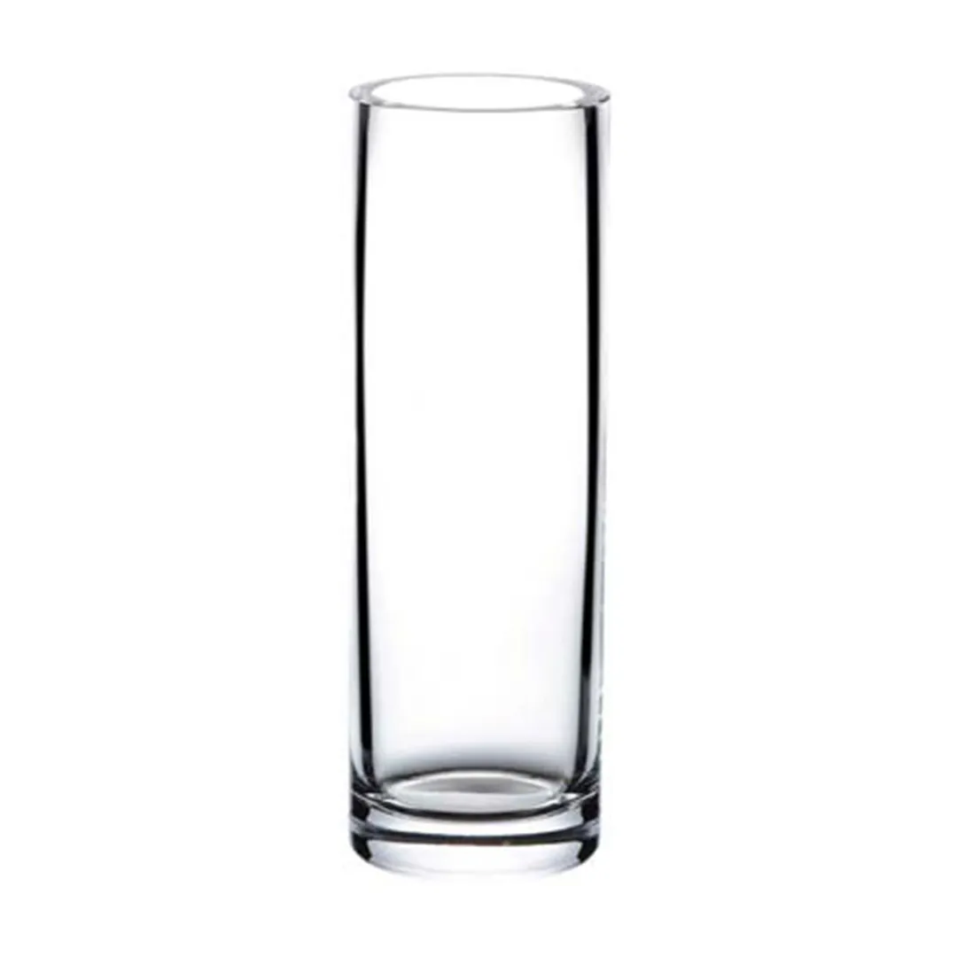Turgla 18915 Decorative Glass Bud Vase, 7" Dia x 19" H, Round Straight Style, Clear Crystal Finish