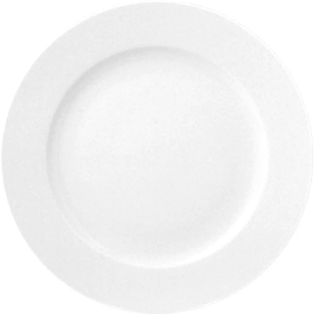 Turgla D118DU00 Delta Plate – 7" Round White Porcelain Dinner Plate with Rolled Edge and Wide Rim