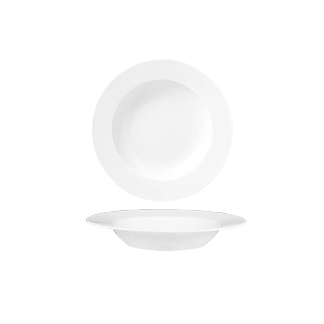 Turgla D127CK00 - Round White Porcelain Dinner Bowl, 10.5" Dia x 1.75" H, 19 oz Capacity, General Use