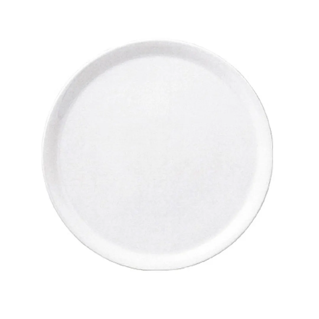 Turgla D133PT00 12.5" Round White Porcelain Plate with Rolled Edge and Coupe Rim